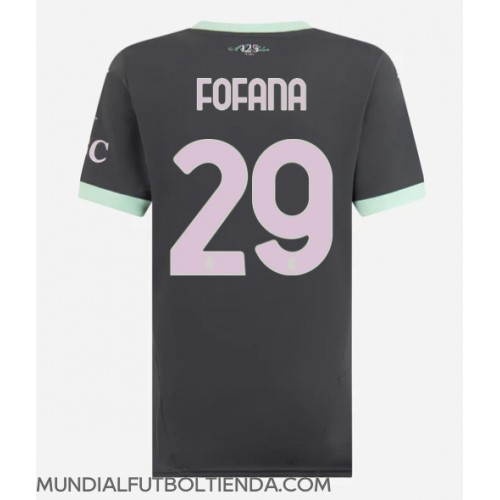 Camiseta AC Milan Youssouf Fofana #29 Tercera Equipación Replica 2024-25 para mujer mangas cortas